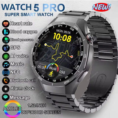 Reloj Inteligente MA27 Nuevo Watch 5 Pro con Pantalla AMOLED de 1.53 Pulgadas, GPS, Rastreador Deportivo, Smartwatch para Hombre y Mujer, Resistente al Agua IP68