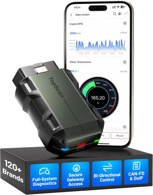 Escáner OBD2 TOPDON Topscan Master Bluetooth, Herramienta de Diagnóstico Bidireccional Inalámbrica 2026, Herramienta de Diagnóstico para Todos los Sistemas para iOS y Android