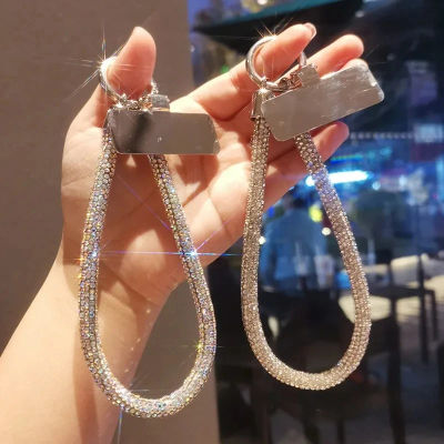 Correa de Teléfono de Lujo con Diamantes Completos y Clip Metálico, Cadena Corta Universal, Accesorio de Mano y Muñeca para Teléfonos Móviles