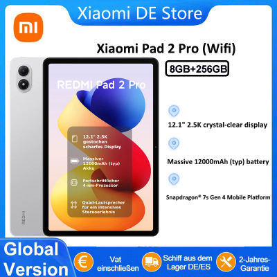 Versión Global Xiaomi Redmi Pad 2 Pro Wifi 8 + 256 GB, Pantalla de 12.1 Pulgadas 2.5K con Certificación de Cuidado Ocular, Cuatro Altavoces, Batería Masiva de 12000 mAh (tipo), Tablet PC