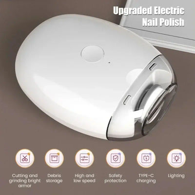 Cortauñas eléctrico con luz LED, cortauñas recargable, manicura para bebés y adultos, herramienta de manicura, cuidado de las uñas
