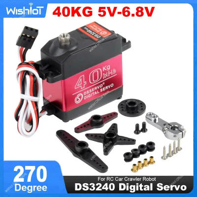 Servo Digital DS3240, 40KG, alto par, engranaje totalmente metálico IP66, resistente al agua, 270 grados con brazo Servo 25T para Robot sobre orugas de coche RC