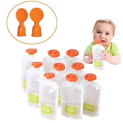 Bolsa de almacenamiento de alimentos para bebés, 50 Uds., para hacer alimentos orgánicos frescos para bebés, bolsa para exprimir jugo de fruta, bolsa de almacenamiento de suplemento de alimentos para