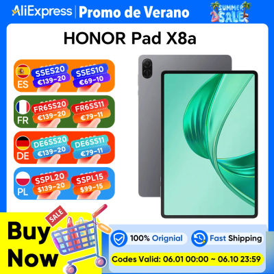 HONOR Pad X8a,Tablet versión europea, pantalla de 11 pulgadas con alta frecuencia de actualización y protección ocular, batería de 8300 mAh, altavoces cuádruples de gran amplitud.