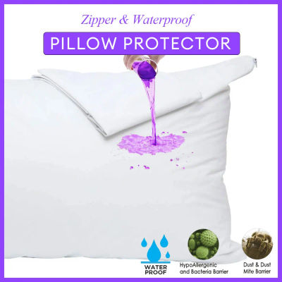 Protector de almohada suave con cremallera, funda de almohada impermeable, funda de almohada transpirable, a prueba de insectos y antiácaros, 1 ud.