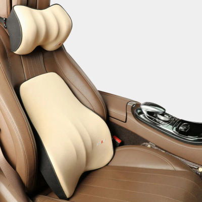 Almohada Cómoda para Conductor de Auto, Soporte Lumbar de Espuma Viscoelástica, Cojín de Tela para Respaldo, Almohadas Lavables para Cuello, Accesorios para Auto