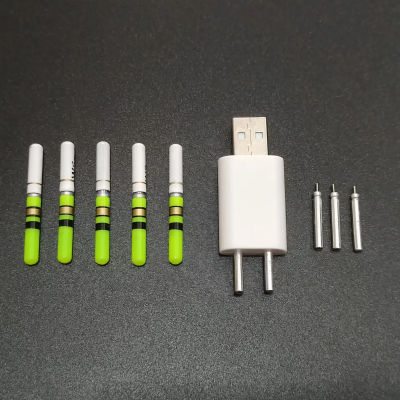 5 uds palos de luz con 5 baterías CR322 recargables 1 cargador lápiz de luz LED impermeable accesorio de aparejos de pesca nocturna J552