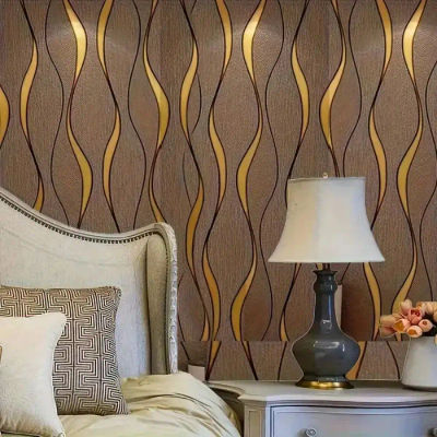 Papel tapiz autoadhesivo con ondas de agua marrones 3D para sala de estar, dormitorio, muebles, renovación, papel de Contacto, pegatina de pared DIY