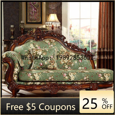 Sofá de Tela Desmontable Z5, Muebles de Madera Maciza de Alta Gama, Estilo Americano, Sala de Estar, Villa, Juego 123