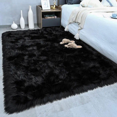 Alfombra de terciopelo larga de lujo VIKAMA, alfombra suave antideslizante para el suelo, alfombra cálida para decoración del hogar, dormitorio, sala de estar