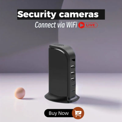 Cargador con 5 Puertos USB + Cámara IP Wi-Fi | Monitor para Bebés, Cámara de Vigilancia para Hogar Inteligente con Seguimiento Automático, Visión Nocturna en Color y CCTV