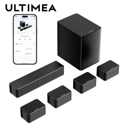 ULTIMEA 7.1 Sistema de sonido envolvente Barra de sonido para TV con control de aplicaciones, Altavoz Bluetooth de cine en casa con subwoofer inalámbrico de 6,5"