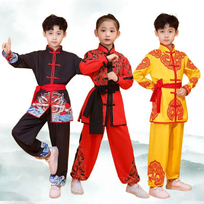 Traje de niña, uniforme de kungfú chino, conjunto de Tai Chi para actuar mujeres, hombres y niños, disfraces de artes marciales, conjuntos de Wushu para bebés, ropa para niños