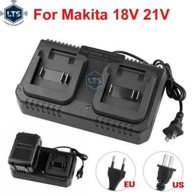 Cargador Dual de batería de litio, cargador de batería de herramienta eléctrica de 2 vías, enchufe UE/EE. UU. para batería Makita de 18V 21V BL1415/1815/1830/1850