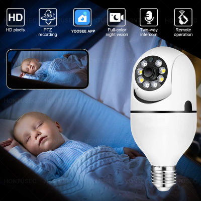 Cámara con bombilla Wi-Fi YOOSEE, 4MP, con función PTZ, visión nocturna a color, audio bidireccional, monitor para bebés, seguimiento automático, cámara de seguridad para el hogar y sistema de