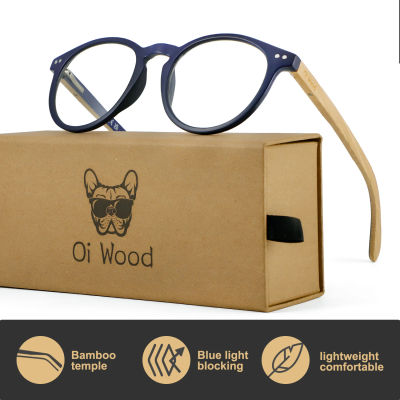 Gafas de lectura de madera de bambú para hombres y mujeres, gafas Retro redondas antiluz azul para presbicia 0 + 100 + 150 + 250