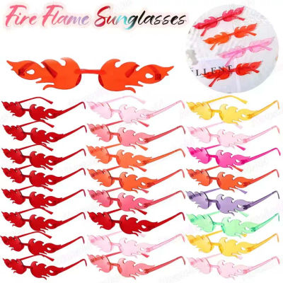 12-60 Uds. Gafas de sol con llamas de fuego, gafas de sol sin montura para fuego, gafas de sol de fiesta de Color caramelo, gafas de sol divertidas para despedida de soltera para invitados ﻿