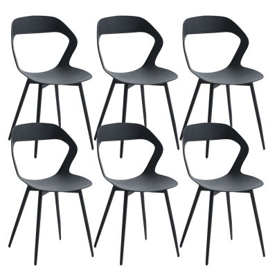 Juego de 4/6 Sillas de Comedor Nórdicas GrandCA HOME, Sillas de Cocina Huecas con Respaldo, Diseño Ergonómico para Muebles de Cocina y Hogar