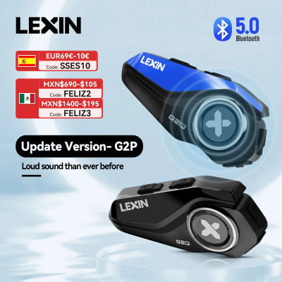 Lexin-G2P casco de motocicleta intercomunicador Bluetooth hasta pares 6 conductores y diseño de botones grandes carcasa de patrón intercambiable 120 KM/H