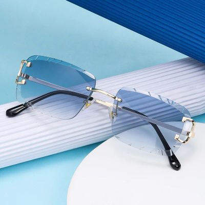 Gafas cuadradas sin montura Gafas de sol de metal de alta calidad para hombres y mujeres Gafas de sol de tiro callejero