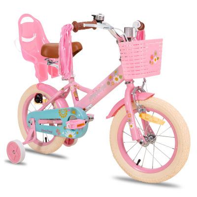 JOYSTAR Bicicleta para niños Little Daisy para niñas de 2 a 7 años, bicicletas con asiento y serpentinas para muñecas, andador para bebés