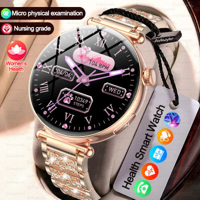 2026 nuevas mujeres AI diagnóstico inteligente reloj inteligente HRV + ECG ácido úrico oxígeno en sangre Monitor de salud IP68 relojes inteligentes deportivos impermeables