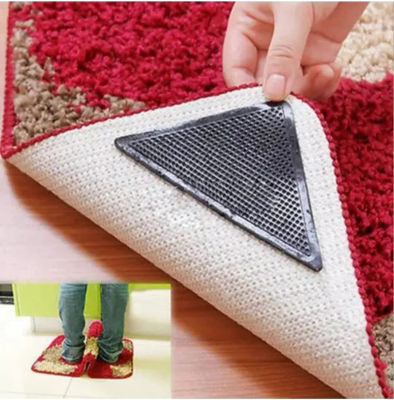 Juego de 4/8 Uds. De pinzas triangulares lavables para alfombras, alfombrilla de goma reutilizable antideslizante, cinta de parche antideslizante para suelos de azulejos, alfombras, almohadilla para