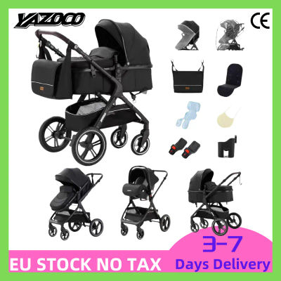 Conjunto de viaje 3 en 1 para cochecitos de bebé, ideal para recién nacidos. Compatible con sillas de coche estándar para bebés. Fabricado con aluminio ligero y resistente. Diseño compacto y plegable