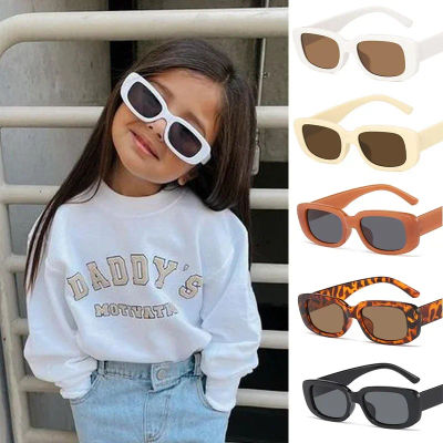 Gafas de sol rectangulares esmeriladas Vintage para niños, bonitas gafas de sol para exteriores para niñas y niños, gafas de protección clásicas para niños UV400