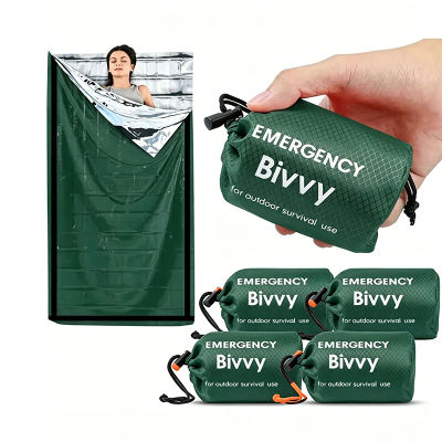 Saco de dormir de emergencia, manta térmica de supervivencia, saco de Mylar, refugio portátil ligero e impermeable para acampar y hacer senderismo