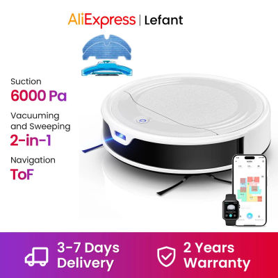 Robot Aspirador Lefant M310 Ultra con Mapeo, 6000Pa, Navegación ToF PSD 190 ° 170 Min, Control por APP/WiFi, Ideal para Pelo de Mascotas y Pisos Duros