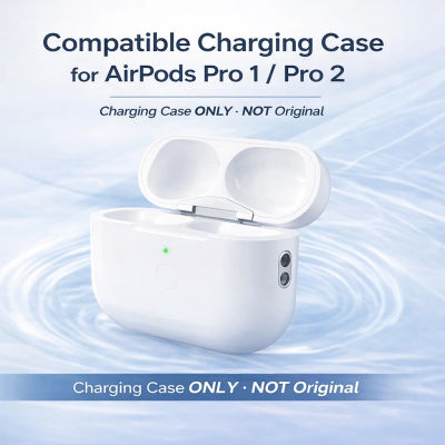 Estuche de carga compatible para AirPods Pro 1/2, estuche inalámbrico/con cable de 450 mAh tipo C/Lightning, botón de emparejamiento, solo estuche de repuesto
