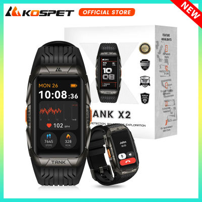 Reloj inteligente KOSPET TANK X2 para hombres IP69K resistente al agua pantalla curva 3D 1,64 ''AMOLED Bluetooth llamada 170 modos deportivos Smartwatch