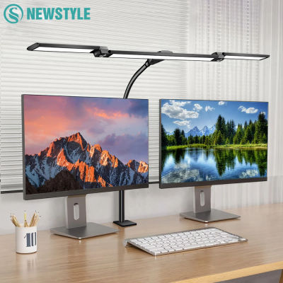 Lámpara de Escritorio con 3/2/1 Cabezales para Cuidado de la Vista, con Abrazadera para Monitor de Computadora, Cuello de Cisne Flexible, Color Ajustable, para Oficina en Casa
