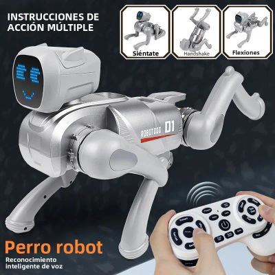 Perro robot inteligente, juguete de compañía con IA, comandos de voz, 20 tipos de programación de acciones, canta y cuenta historias, regalo para niños