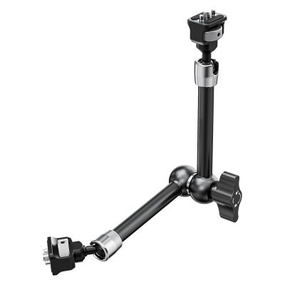Brazo mágico articulado Lanxire de 11" con 360 ° Cabezas esféricas y pasadores de localización para ARRI, soporte para monitor de cámara con tornillos de 1/4" para DSLR
