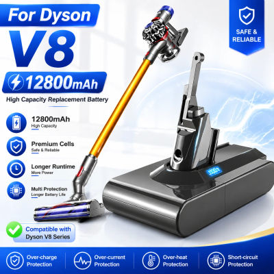 Batería de 12800mAh 21.6V para Dyson V8, Batería de Herramienta Eléctrica Serie V8, V8 Fluffy Li-ion SV10, Batería Recargable para Aspiradora L70