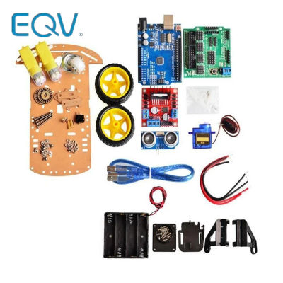 Nuevo Kit de chasis de coche Robot inteligente con Motor de seguimiento para evitar, codificador de velocidad, caja de batería, módulo ultrasónico 2WD para kit Arduino