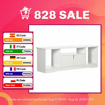 HOMCOM Mueble de TV hasta 42" con Armario 3 Compartimentos Abiertos 120x30x41cm