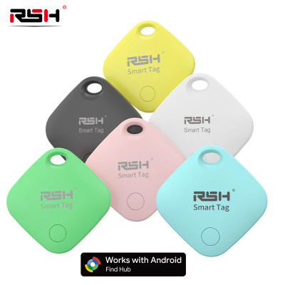 Rastreador GPS RSH, etiqueta Bluetooth con certificación Android y Google, funciona con el buscador de la aplicación Hub Find de Google para localizador de artículos Pixel Xiaomi