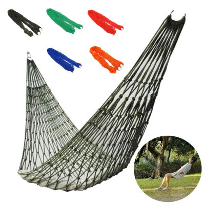 Suministros al aire libre Hamaca de malla atrevida Cuerda de nailon Hamaca individual Muebles de exterior Camping
