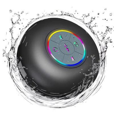 Altavoz portátil inalámbrico con Bluetooth IPX4, altavoz resistente al agua para deportes al aire libre, baño, ventosa grande, Mini caja de sonido estéreo