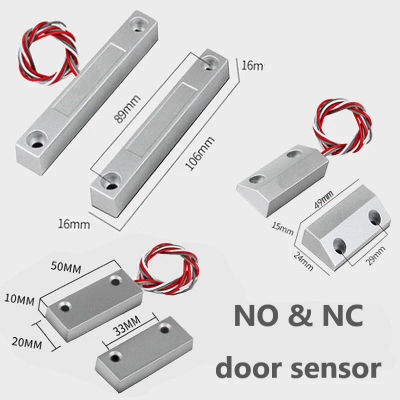 NC NO Sensor de puerta Cable con cable Monitor de puerta de ventana contacto de alarma interruptor magnético de aleación de Zinc