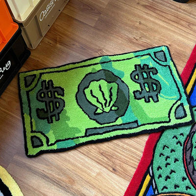 VIKAMA-alfombra con patrón de monedas, alfombra lateral de Bob Esponja para dormitorio, sala de estar, puerta de entrada, antideslizante, sin arrugas, decoración del hogar