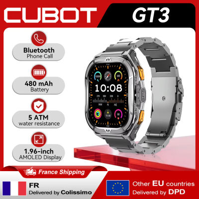 [Envío desde Francia] Reloj Inteligente Cubot GT3, Resistente al Agua 5ATM, Pantalla AMOLED de 1.96 Pulgadas, Monitor de Oxígeno en Sangre, Monitor de Actividad Física, Frecuencia Cardíaca, GPS, 480