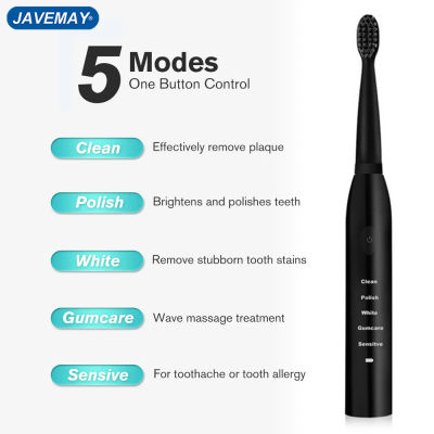 Cepillo de dientes eléctrico sónico ultrasónico, cepillos de dientes con carga USB, lavables,