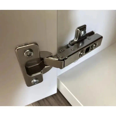 Bisagra de Puerta de Armario de Brazo Recto con Cobertura Total, Bisagra de Amortiguación Silenciosa con Ajuste Automático, Herraje para Muebles