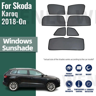 Parasol Magnético Personalizado para Skoda Karoq NU7 2018-2023, Visera para Parabrisas Delantero, Cortina para Ventana Lateral Trasera, Protector Solar para Bebés