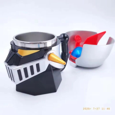 Cenicero de Robot de Anime Japonés MAZINGER Z, Tazas de Acero Inoxidable de 420ml, Dos Usos, Taza para Café de Oficina, Decoración