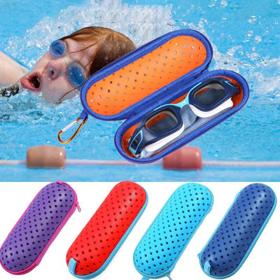 Organizador de gafas de natación suave EVA, estuche Protector para gafas, equipo de natación, orificio de drenaje transpirable, cubierta para gafas portátil